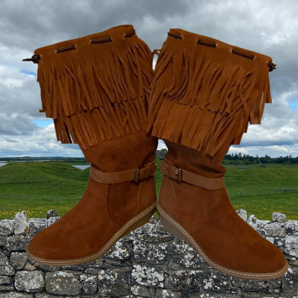 Tommy Hilfiger heidi fringe suede boots Size 5 - Picture 1 of 12